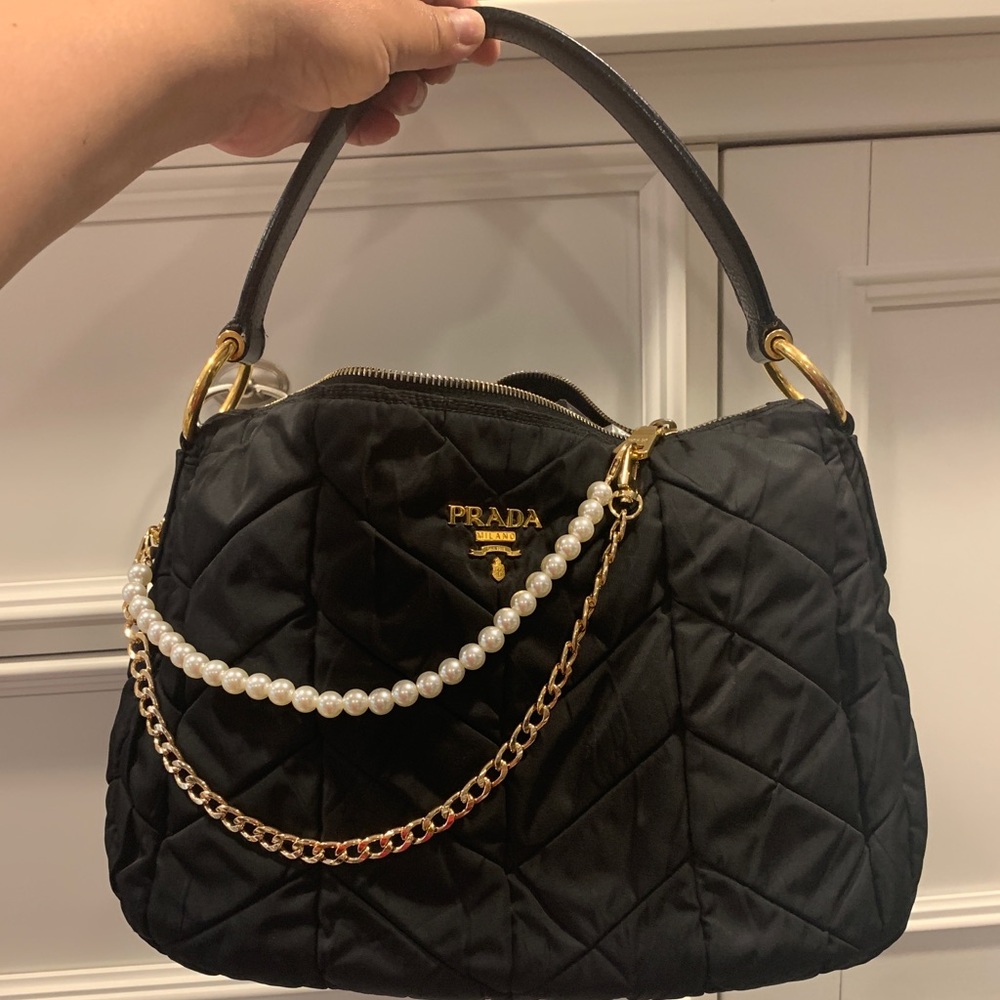 PRADA Tessuto Nylon Hobo-looking Handle Bag (gently used)